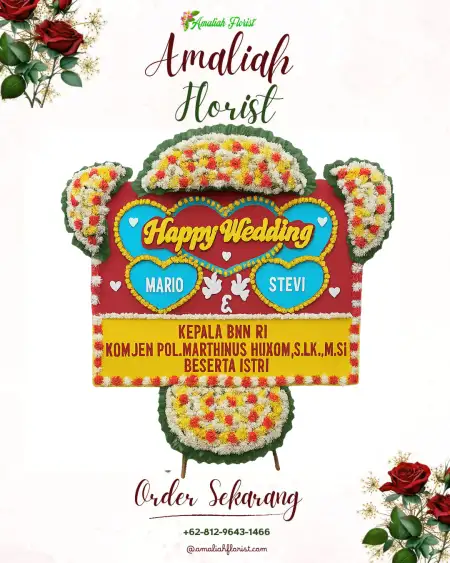 Papan Bunga Pernikahan Kancing